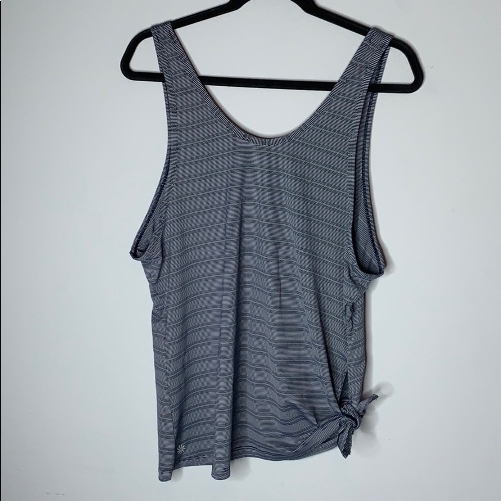 Athleta max out navy white tieup scoop back tank L